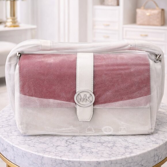 ✨ NWT Michael Kors Greenwich Medium Signature Shoulder Bag – Raspberry - Picture 1 of 4